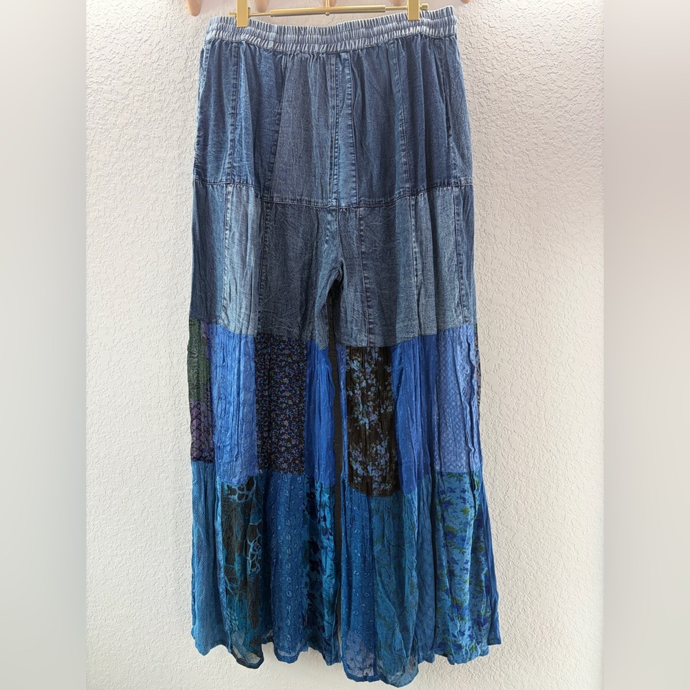 Young Threads Bohemian Patchwork Palazzo Wide-Leg… - image 5